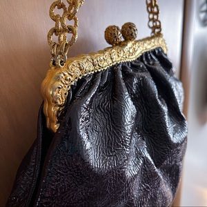 Clara Kasavina Purse Rich Espresso Colored Large Hand Made with Chain Strap